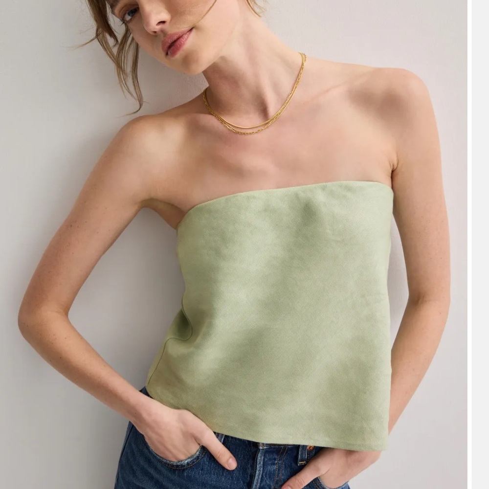 Reformation Strapless Linen Top